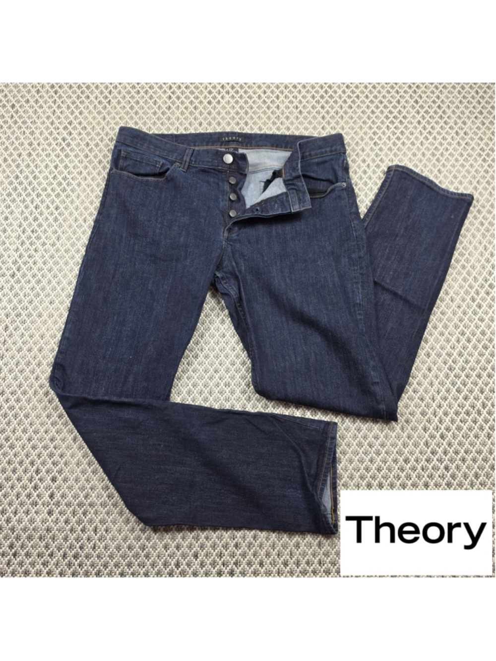 Theory Haydn Straight Slim Fit Dark Wash Jeans Men’s Size 36 Button Fly Denim